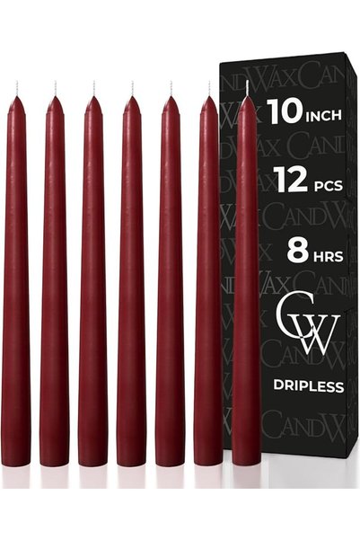 GENERAL مجموعة شموع CANDWAX المخروطية بطول 10 بوصات - مجموعة من 4 شموع مخروطي...