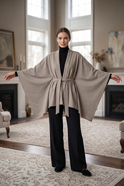 Pure Class Premium Modal Kupra Belted Poncho