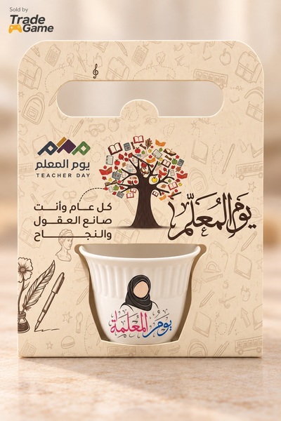 Generic Teacher's Day Gift Set - 6 Finjan Cups & 6 Tree Design Cards - Hijab ...