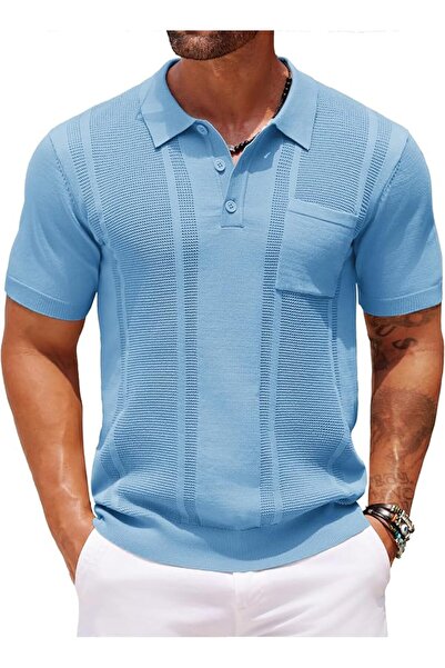 COOFANDY Knit Polo Shirts for Men Short Sleeve Textured Polo Shirt Slim Fit S...