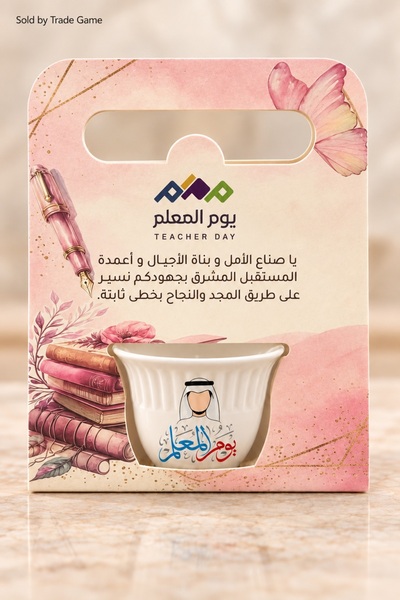 Generic Teacher's Day Gift Set - 6 Finjan Cups & 6 Pink Books & Butterfly Car...