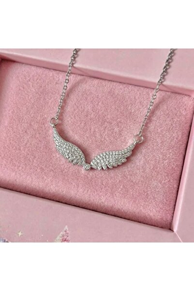 Heda Jewelry Angel Wings Kolye - Çelik Melek Kanadı Figürlü Zarif Kolye