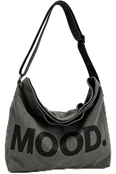 ANYUAN Large Capacity Canvas Hobo Shoulder Bag, MOOD Letter Print Casual Cros...