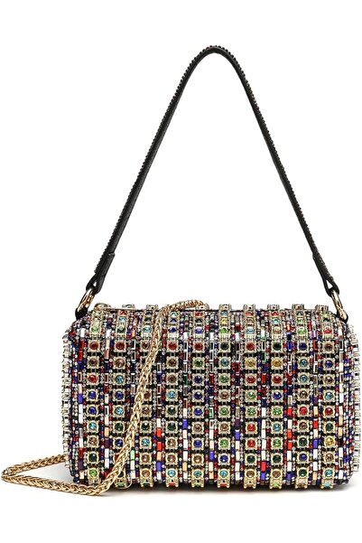 GENERAL Sweetovo Rhinestones Clutch Purses for Women Chain Shoulder Bags Spar...