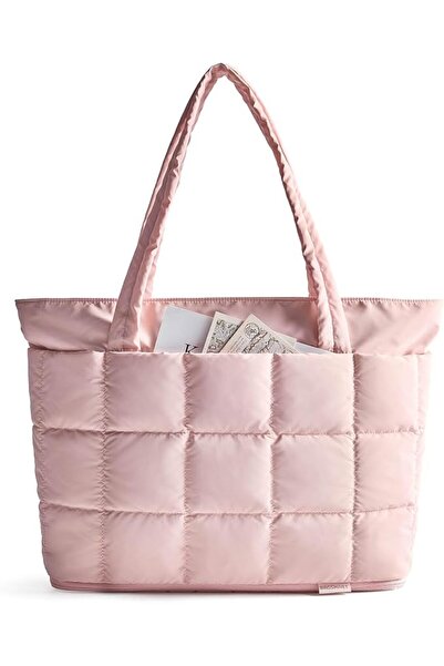 BAGSMART Expandable Tote Bag for Women, Puffer Work Tote Handbag, Quilted Car...