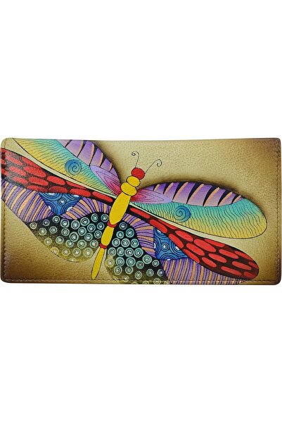 Anna by Anuschka Women's Hand Painted Leather Clutch Wallet-Precious Peony Eg...