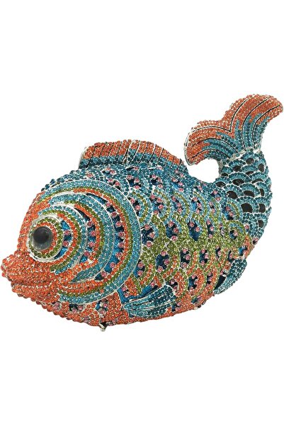 BoutiqueDeHistoria Boutique De Fgg Fish Crystal Clutch Purse Women Evening Ha...