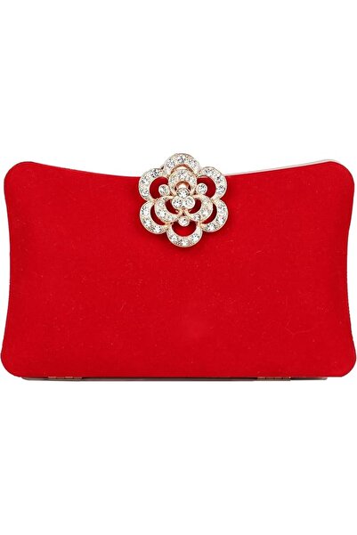 GENERAL Velvet Evening Bags For Women With Flower Closure Rhinestone Crystal ...