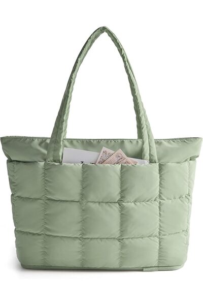 BAGSMART Expandable Tote Bag for Women, Puffer Work Tote Handbag, Quilted Car...