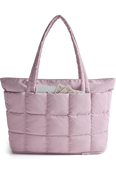 BAGSMART Expandable Tote Bag for Women, Puffer Work Tote Handbag, Quilted Car...