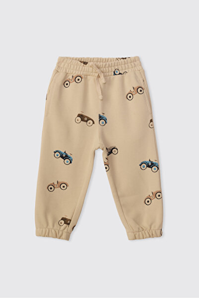 Panço Baby Boy Printed Beige Sweatpants