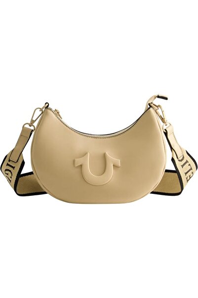 True Religion Womens Women's Shoulder Bag Purse, Crescent Hobo Handbag With A...