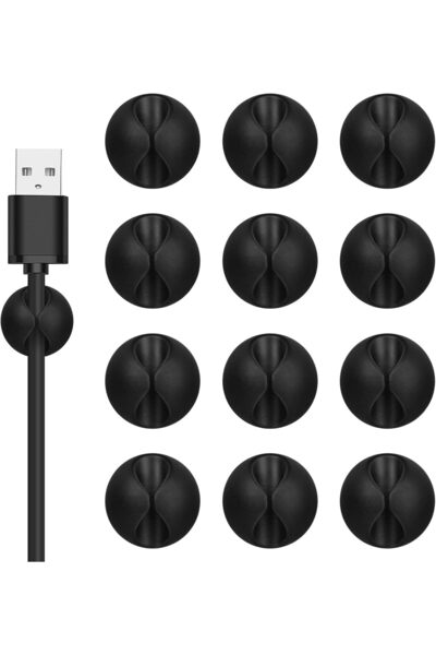 Yelajoy 12PCS Cord Manager Set - Strong Adhesive Cable Clips for Desk, Nights...