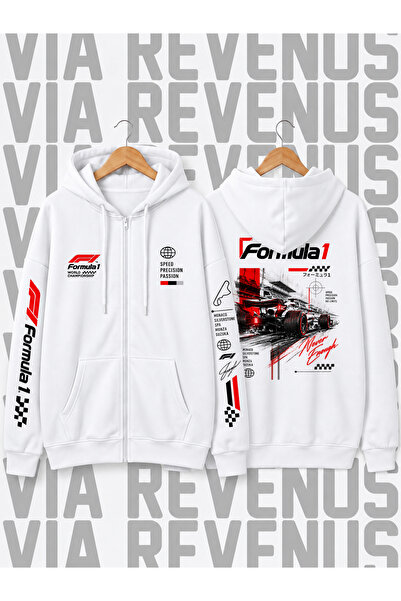 Vordevia Formula 1 Aesthetic Outfit Custom Design Printed Unisex Zippered Hoo...