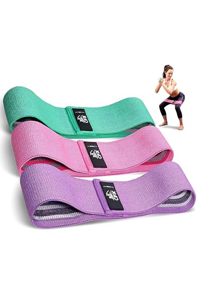 SKY TOUCH SKY-TOUCH Fabric Resistance Bands, Non-Slip Elastic Workout Bands f...