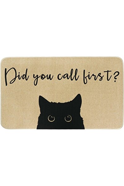 Generic Did You Call First Doormat Outdoor Indoor Non-Slip Funny Cat Welcome ...