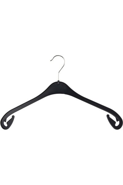 Morvena Picks Pachet de 10 umerașe de plastic pentru haine - 43 cm - negru