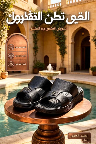 Glory One Mart Men's Grainy Leather-Like Sandals – Metal Horse Emblem with Wa...