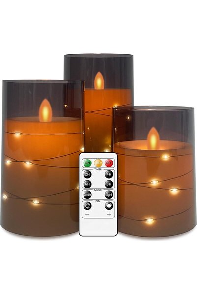 Morvena Picks Lumânări electronice LED reîncărcabile, cu aspect realist, reîn...