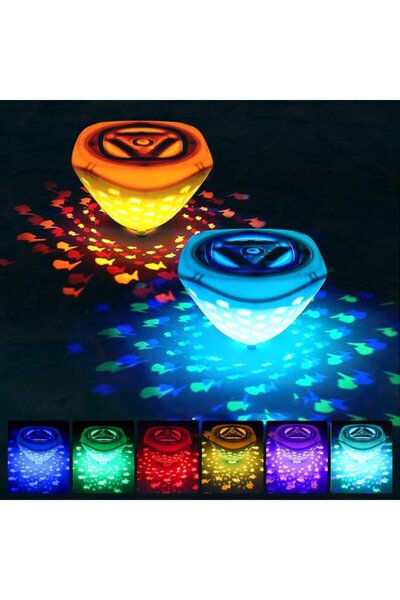 Morvena Picks Set de 2 lumini LED plutitoare pentru piscină, cu schimbare de ...