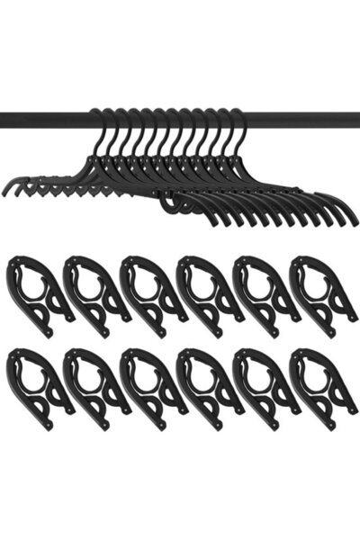 Morvena Picks Pachet de 12 umerașe de călătorie pliabile, din plastic, multif...