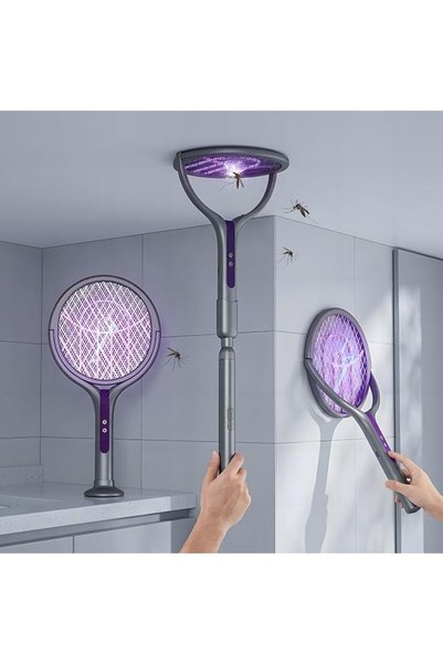 Beauenty Electric Fly Swatter,2800V Rotating Head Rechargeable Fly Swatter wi...