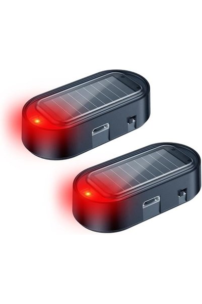 KASTWAVE قطعتان من إنذار السيارة الشمسي الوهمي، ضوء أمان وامض مضاد للسرقة مع ...