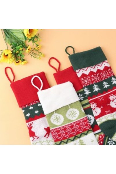 Morvena Picks 4 bucăți Ciorapi de Crăciun, Decor de Crăciun tricotat, Decor d...