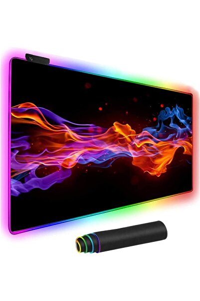 Generic لوحة ماوس للألعاب بإضاءة RGB، كبيرة الحجم مع قاعدة مطاطية مانعة للانز...