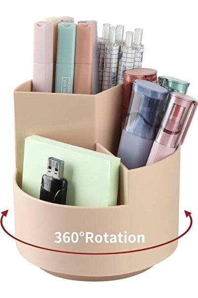 GENERAL Cute Cup Design 360 Degree Rotating Pen Organizer and Holder with 3 S...