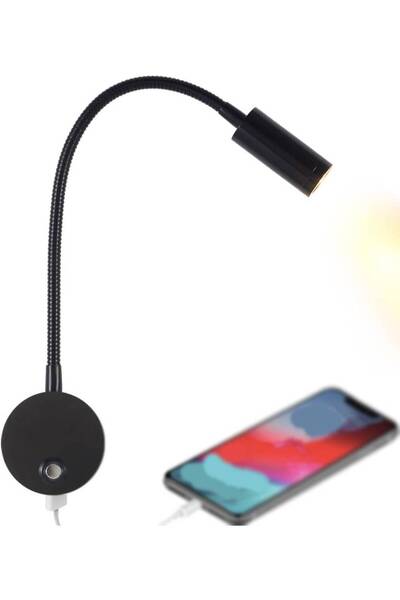 Morvena Picks Lampă de lectură reglabilă pentru rulotă, 12V, cu port USB, Cor...