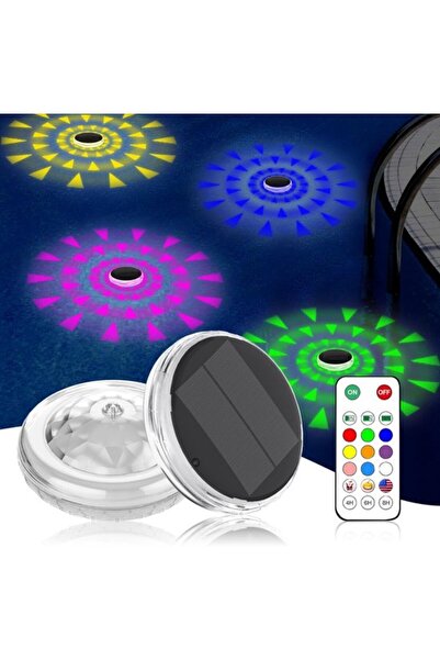 Morvena Picks Set de 2 lumini solare reîncărcabile plutitoare pentru piscină ...