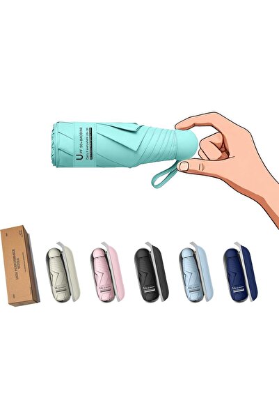 Generic مظلة سفر صغيرة من BAODINI للحقيبة مع حافظة - مظلة صغيرة مدمجة للحماية...