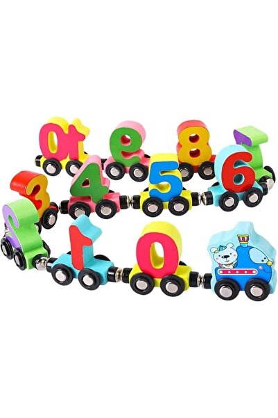 JOYZZZ ألعاب القطار، مجموعة قطار العد للأطفال الصغار، ألعاب خشبية للتكديس مع ...