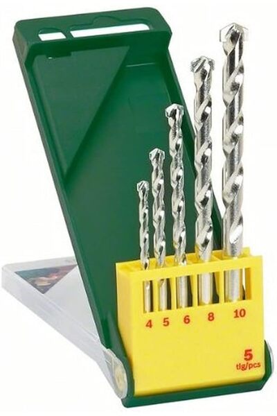 Boschen مجموعة مثاقب بناء منزلي وحديقة من بوش، 5 قطع (4، 5، 6، 8، 10 مم)، فضي...