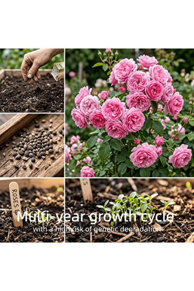 Bloom & Sow Seed بذور ورد مزدوجة وردية، شجيرة وردية عطرية دائمة، بذور زهور لل...