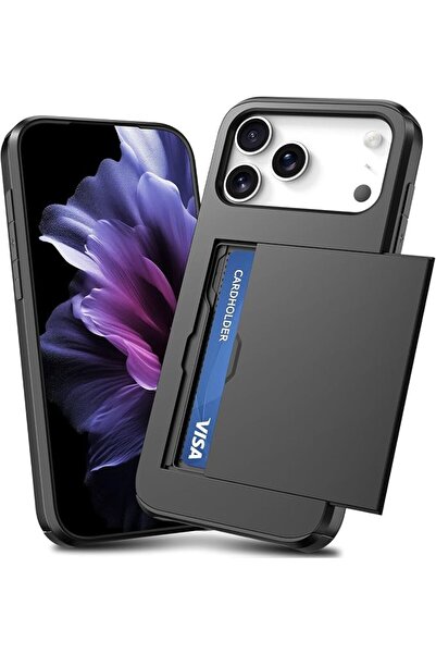 KASTWAVE Black Wallet Case for iPhone 17 Pro Max ? Slim Slide Cover Card Hold...