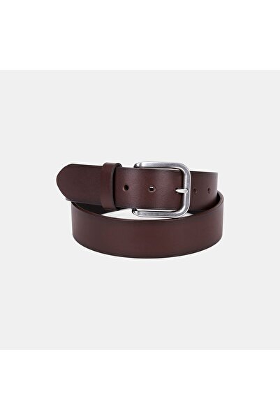 Desa Men's Tan Leather Sports Belt with Silver Buckle