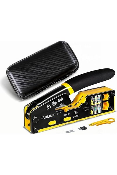 GENERAL أداة تجعيد كابلات إيثرنت RJ45 من FARLINK بتصميم مريح لكابلات الشبكة