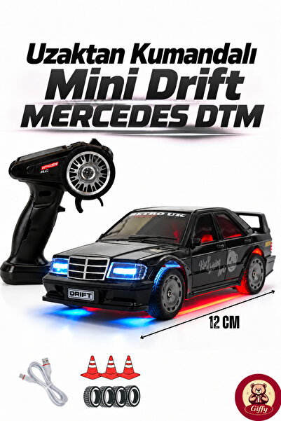 giffy Uzaktan Kumandalı Mini Drift Mercedes DTM Model Araba Dahili Şarjlı Işı...