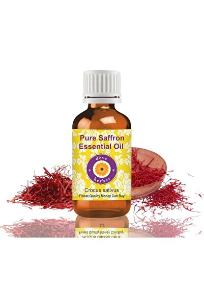 Deve Herbes زيت الزعفران النقي (كروكس ساتيفوس) مقطر بالبخار 5 مل (0.16 أونصة)