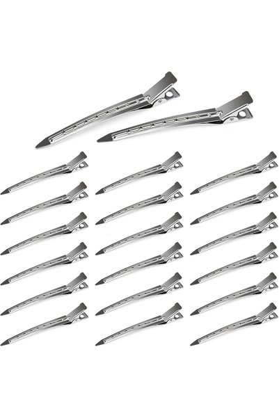 Morvena Picks 20 Cleme de păr tip cioc de rață, 2,5 inch, metalice, tip aliga...