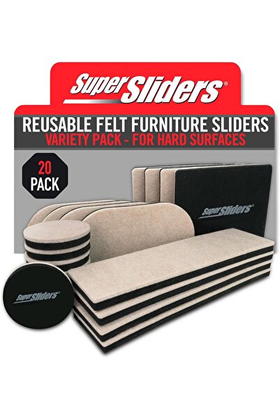 Generic SUPER SLIDERS 4712595Z Reusable Felt Furniture All-In-One Kit For Har...