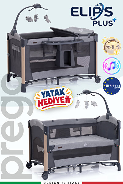 Prego Elips Plus Anne Yanı Park Yatak Oyun Parkı Sallanır Beşik Kolay Katlanı...