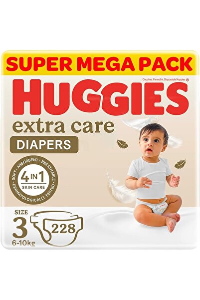 Huggies Extra Care, Size 3, 4-9 kg, Jumbo Pack, 76 Diapers (Pack of 2)