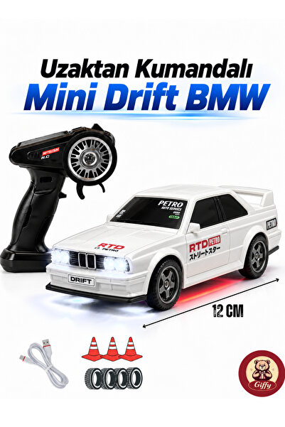 giffy Uzaktan Kumandalı Mini Drift BMW EVO30 Model Araba Dahili Şarjlı Işıklı...