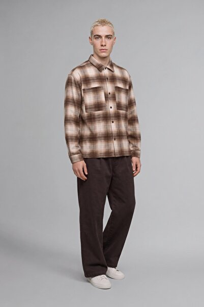 DeFacto Boxy Fit Plaid Lumberjack Long Sleeve Double Pocket Shirt H9799Ax26Wn
