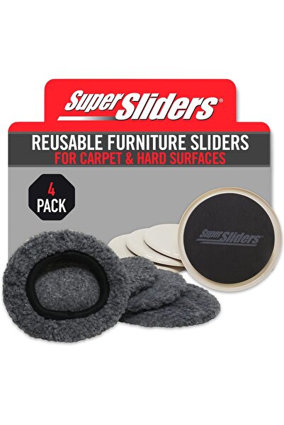 Generic SUPER SLIDERS Supersliders 4703995N Multi-Surface 2-in-1 Reusable Fur...