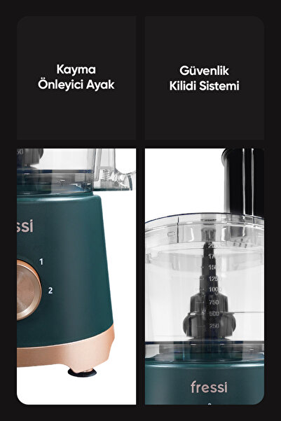 Fressi Power Blender Seti Mutfak Robotu Salata Doğrayıcı 2,5L 1200W FR-PBL02 Armonia
