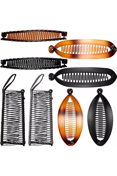Morvena Picks Set de 8 clips de păr tip banană, pieptene cu clips portabil, i...